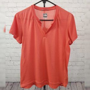 North Face VaporWick Orange-Red Lightweight V-Neck